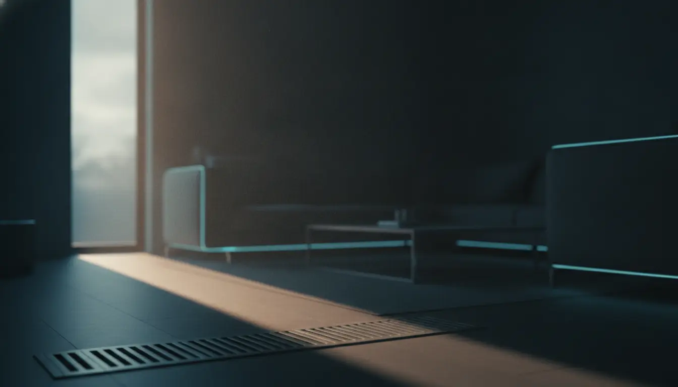 Dust particles visible in a shaft of daylight in a living room
